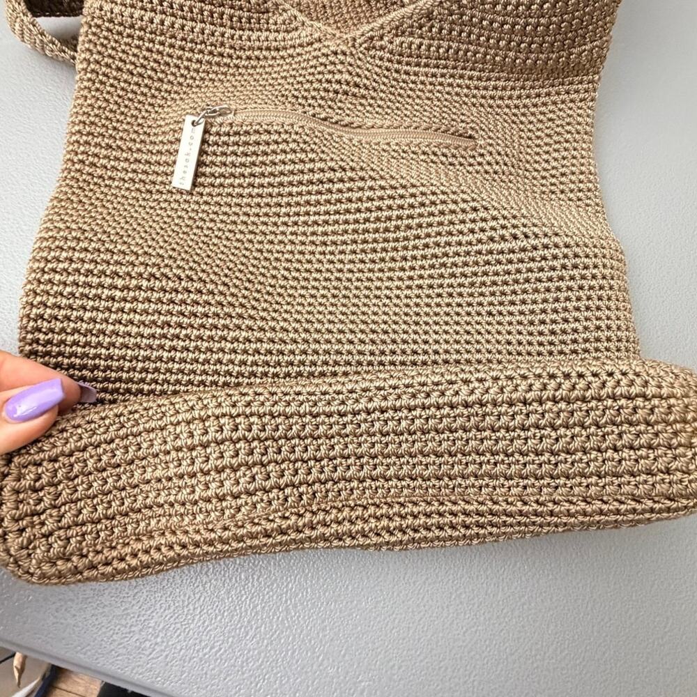 The Sak Crochet Hobo Bag Tan Boho Knit Shoulder Purse - Picture 6 of 9